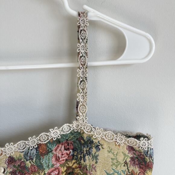 Cider Fairy Whimsical Gypsy Corset Mini Dress XL Tapestry Bustier Milkmaid - Picture 4 of 14